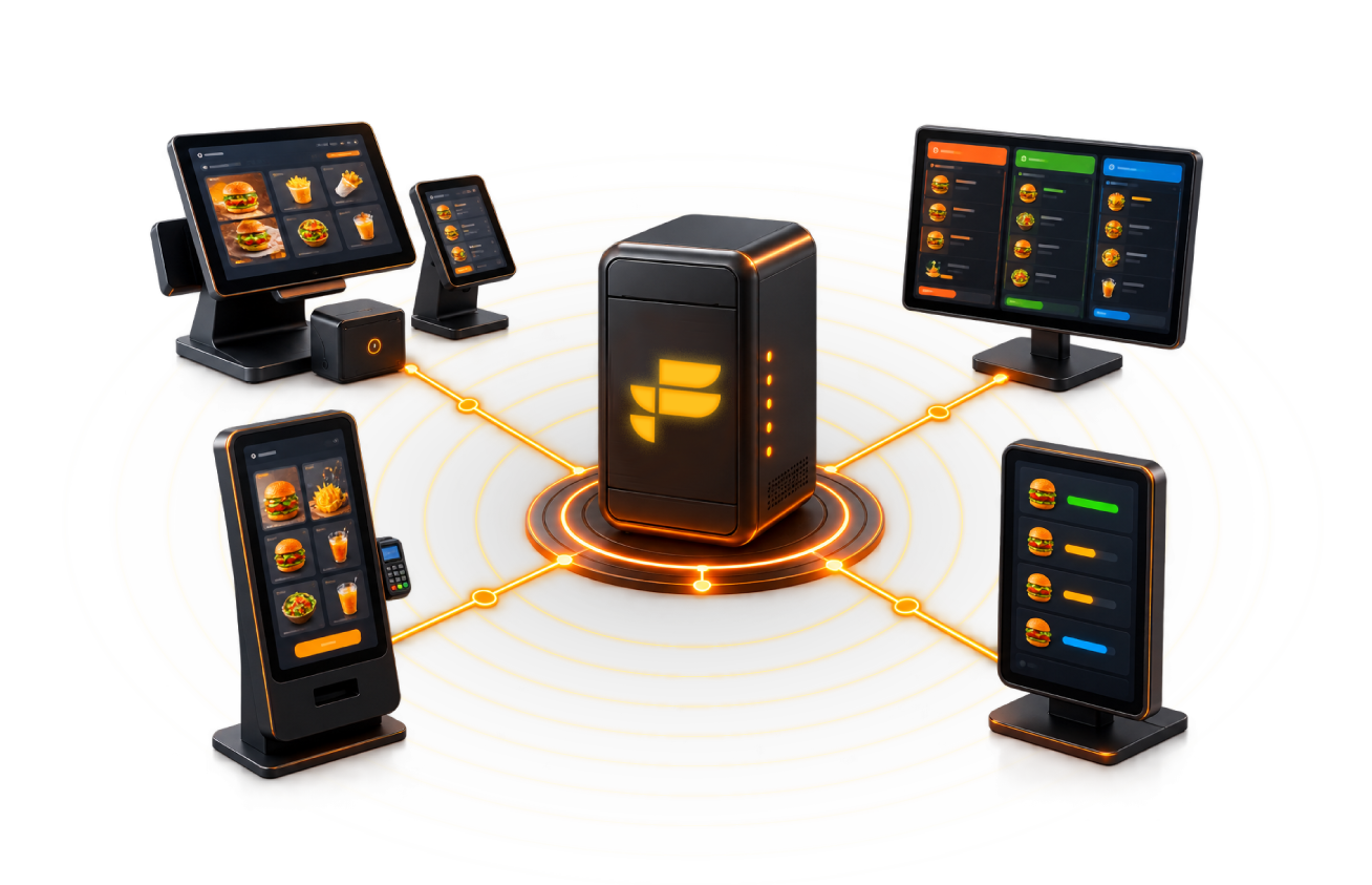 One Server terminal. Every counter attached to it.